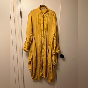 Domitp European Collections mustard long jacket Size L
